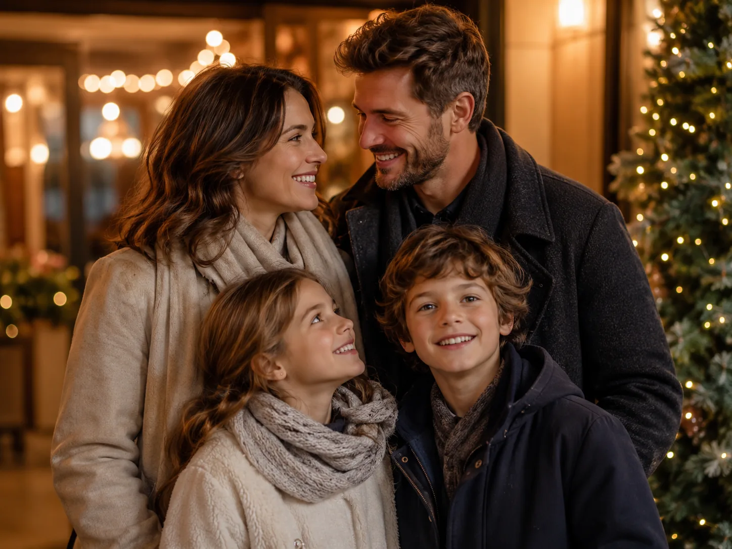 Famille chaleureuse pendant les fêtes — idée cadeau original à Toulouse