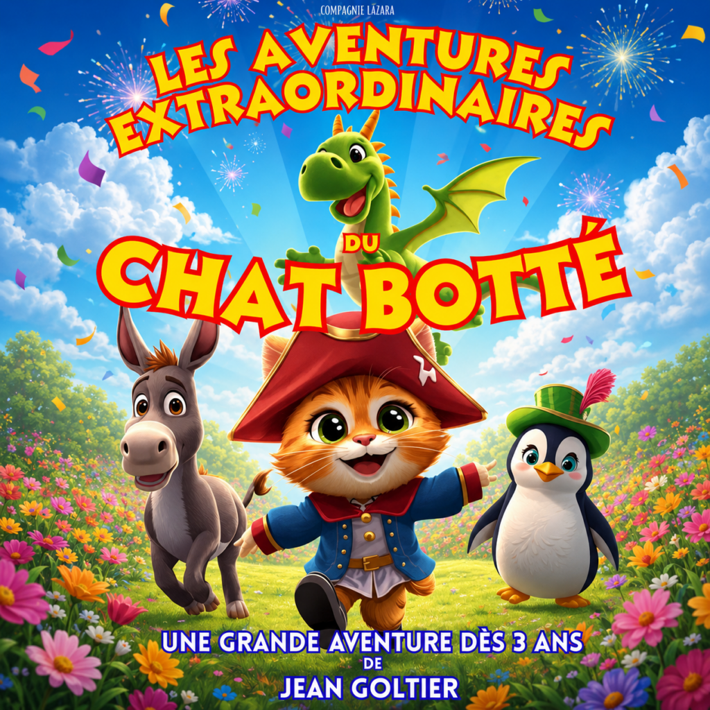 Affiche du spectacle Les aventures du Chat Botté à la Comédie de la Roseraie