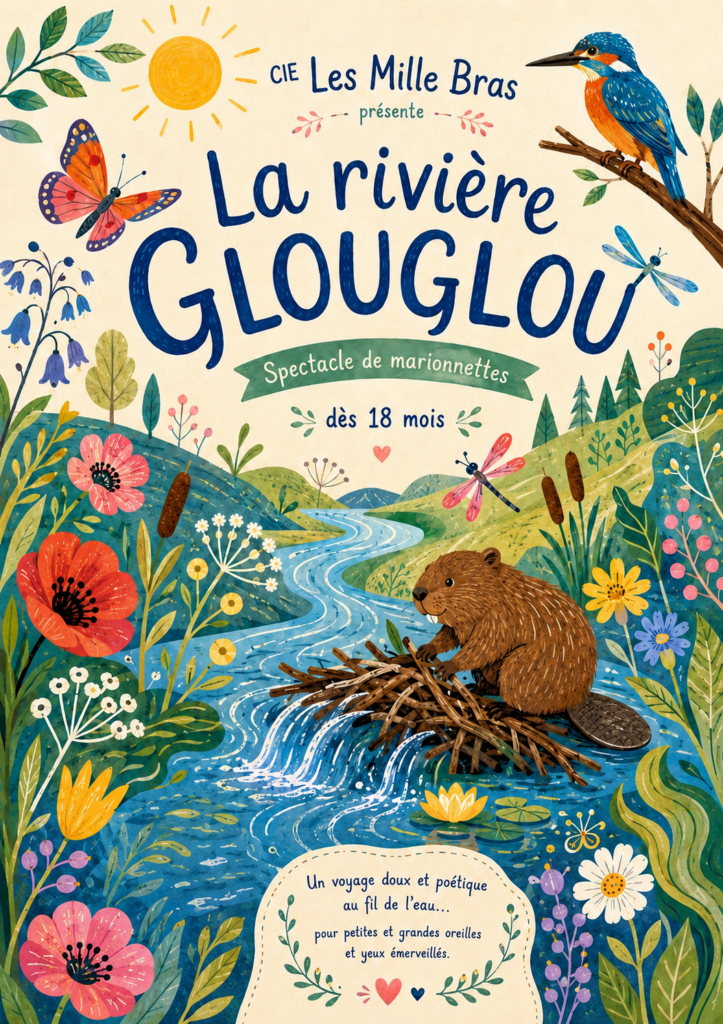 Affiche du spectacle La rivière Glouglou à la Comédie de la Roseraie