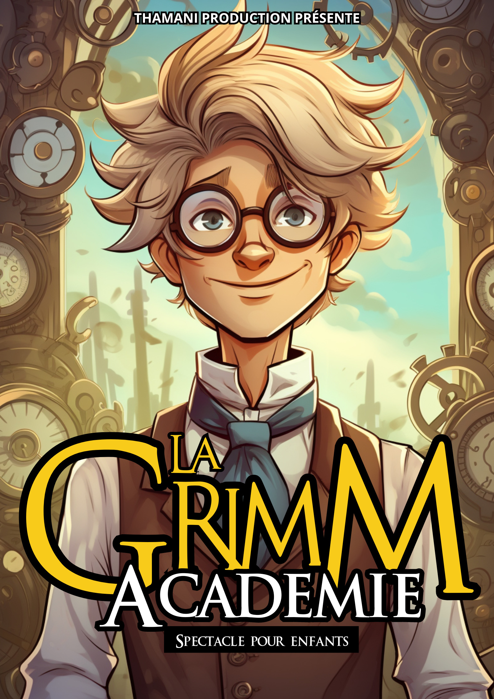 Affiche du spectacle La Grimm Academie à la Comédie de la Roseraie
