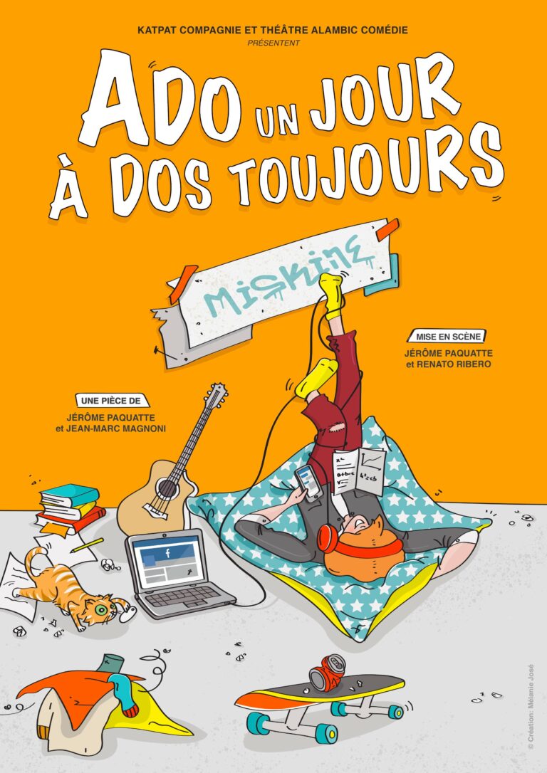 Affiche du spectacle Ado un jour, à dos toujours à la Comédie de la Roseraie