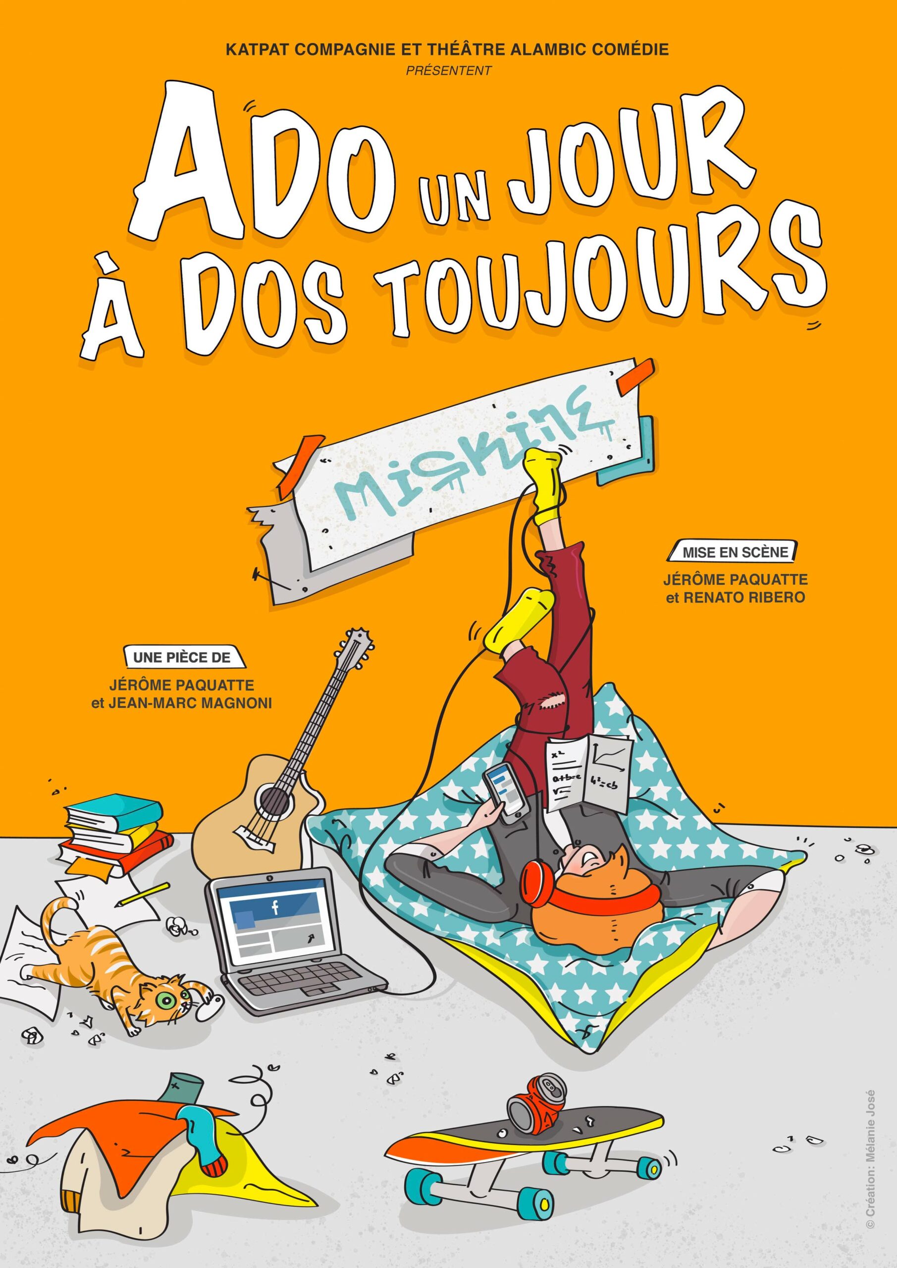 Affiche du spectacle Ado un jour, à dos toujours à la Comédie de la Roseraie