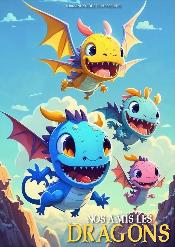 Affiche du spectacle Nos amis les dragons à la Comédie de la Roseraie